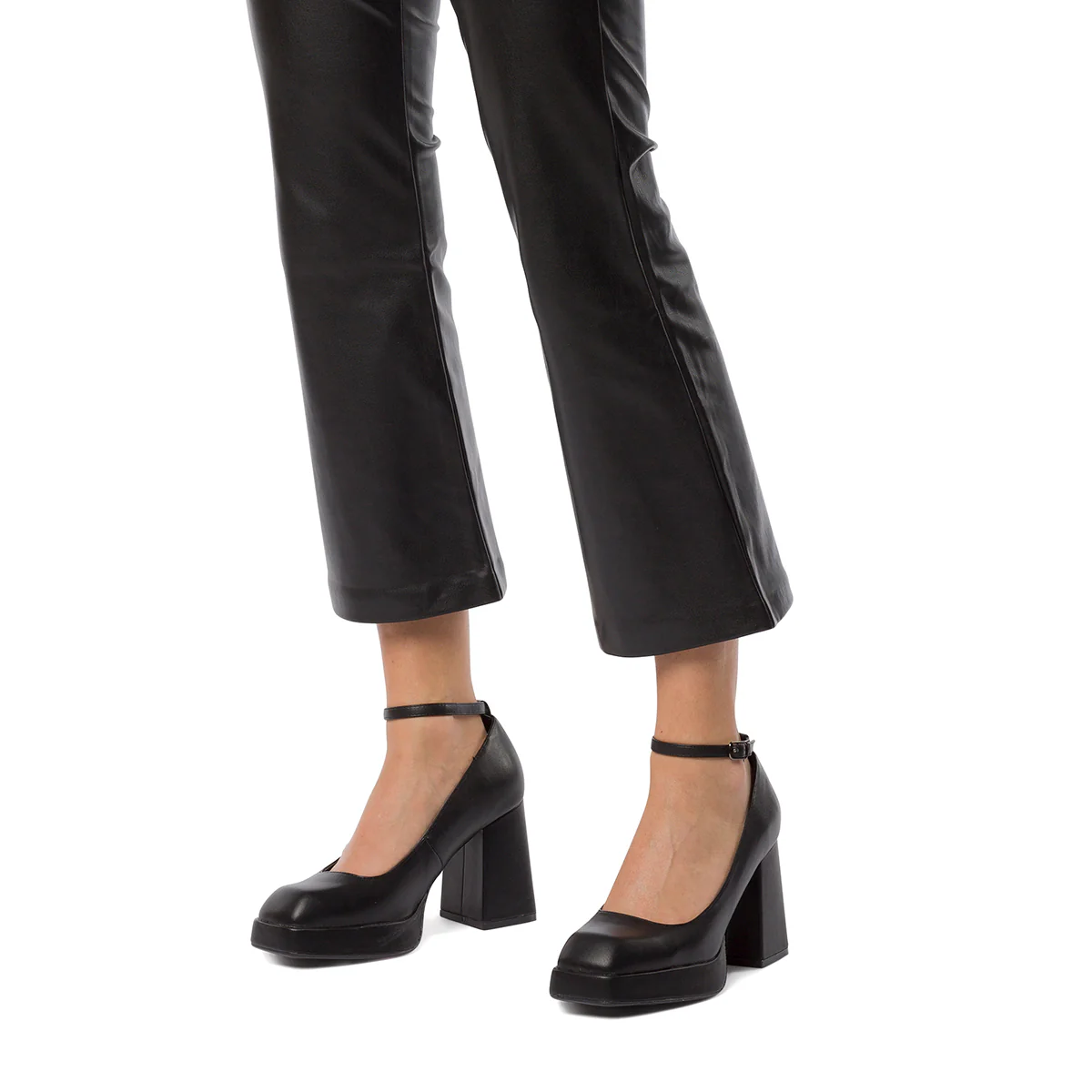 Décolleté nere con punta squadrata e tacco a blocco 9 cm Swish Jeans - Image 3