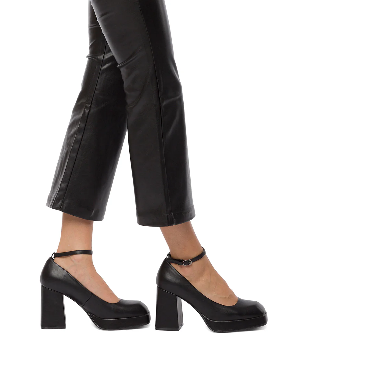 Décolleté nere con punta squadrata e tacco a blocco 9 cm Swish Jeans - Image 5