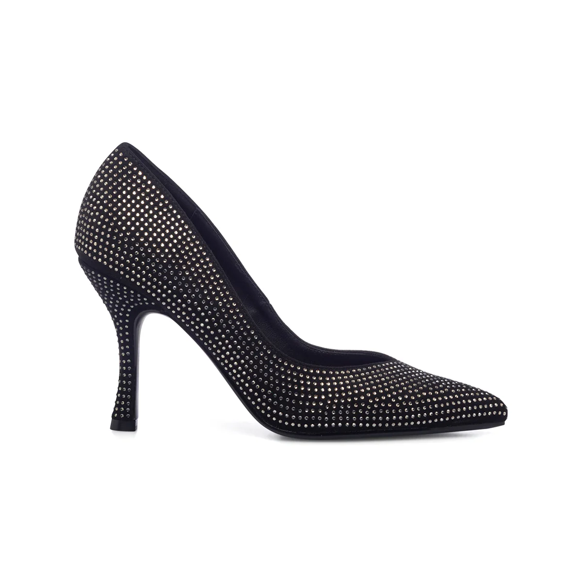 Décolleté nere con strass e tacco a stiletto 9 cm Lora Ferres