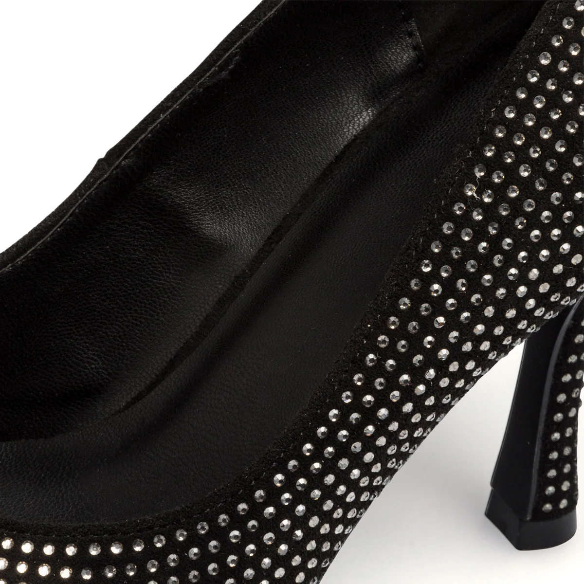 Décolleté nere con strass e tacco a stiletto 9 cm Lora Ferres - Image 6