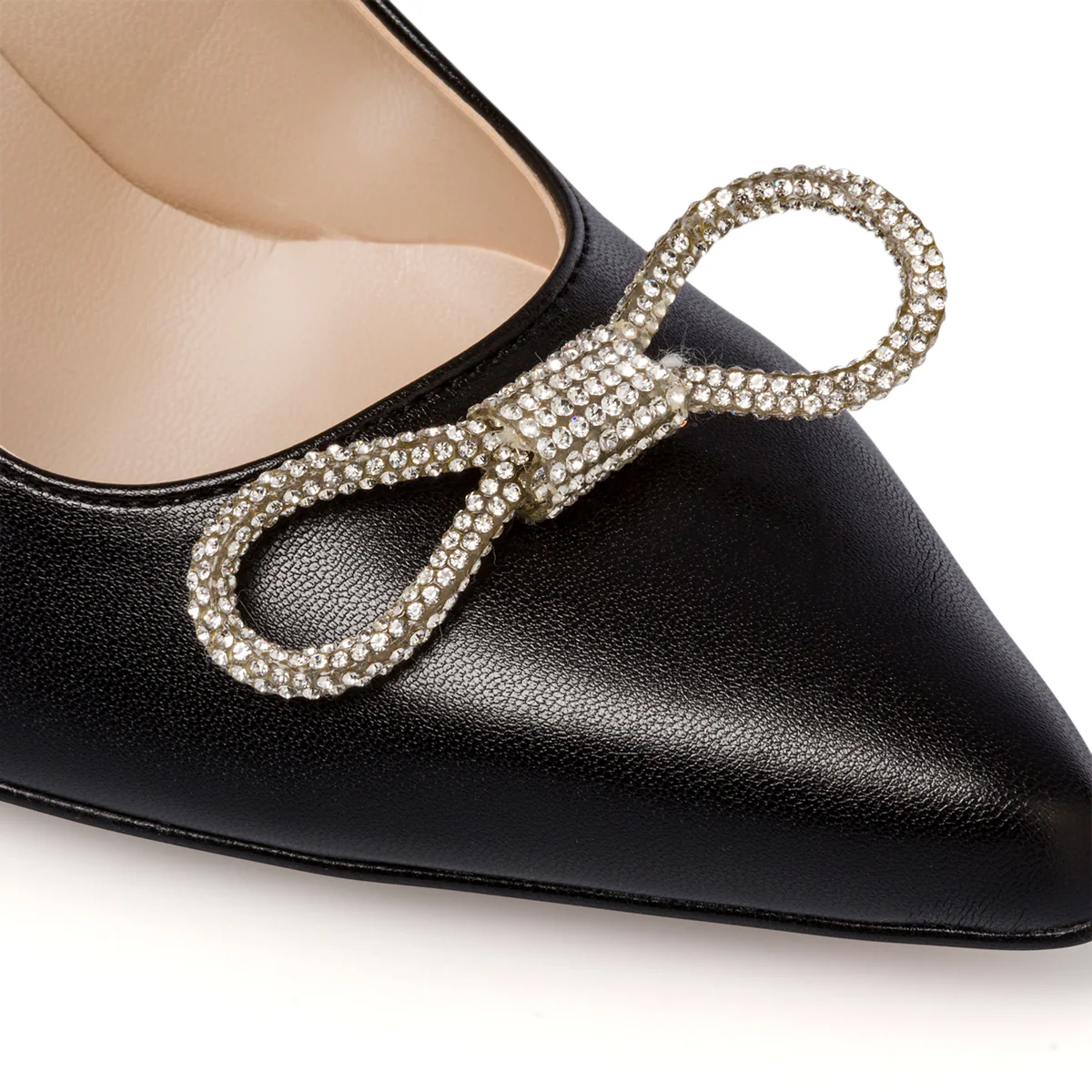 Décolleté nere con tacco 10 cm e fiocchetto con strass Lora Ferres - Image 5