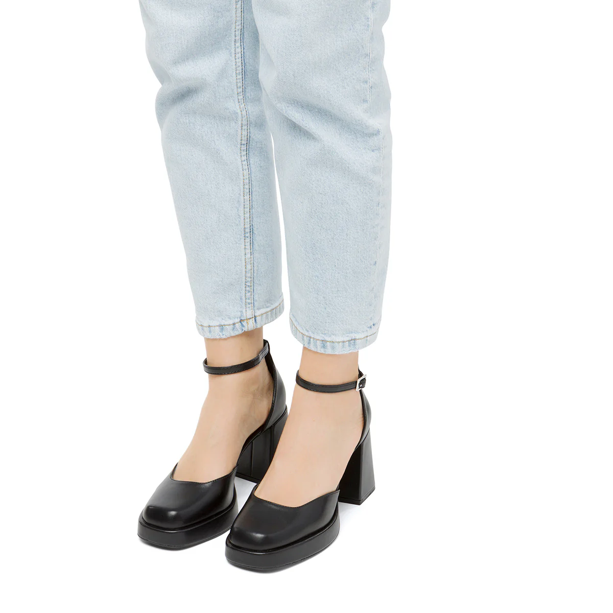 Décolleté nere con tacco a blocco 8 cm e plateau Swish Jeans - Image 2