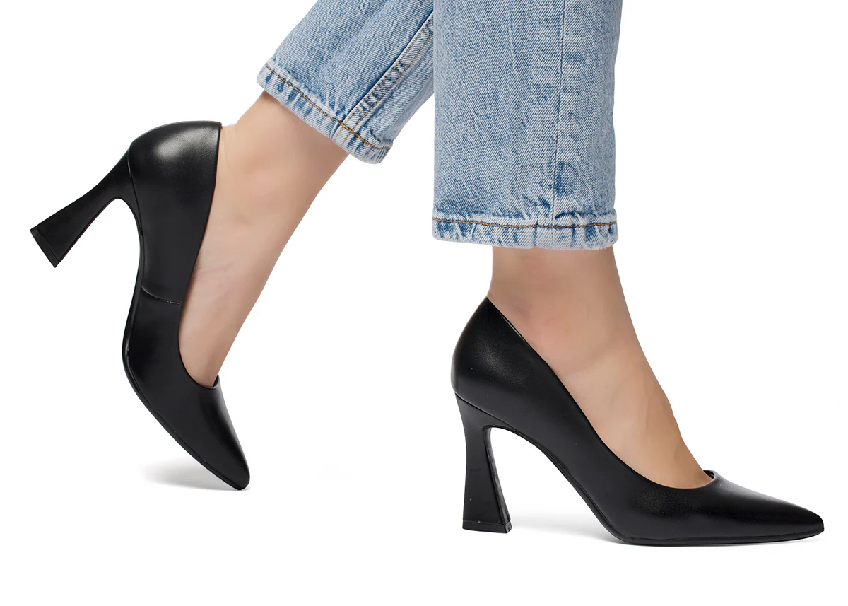 Décolleté nere con tacco a campana 9 cm Swish Jeans