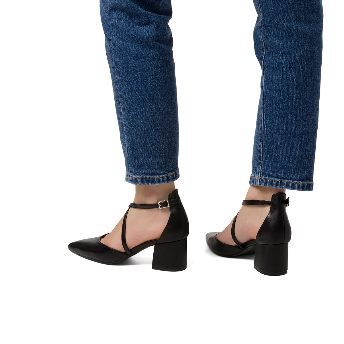 Décolleté nere da Donna con cinturino allacciato e tacco 6 cm Lora Ferres - Image 2