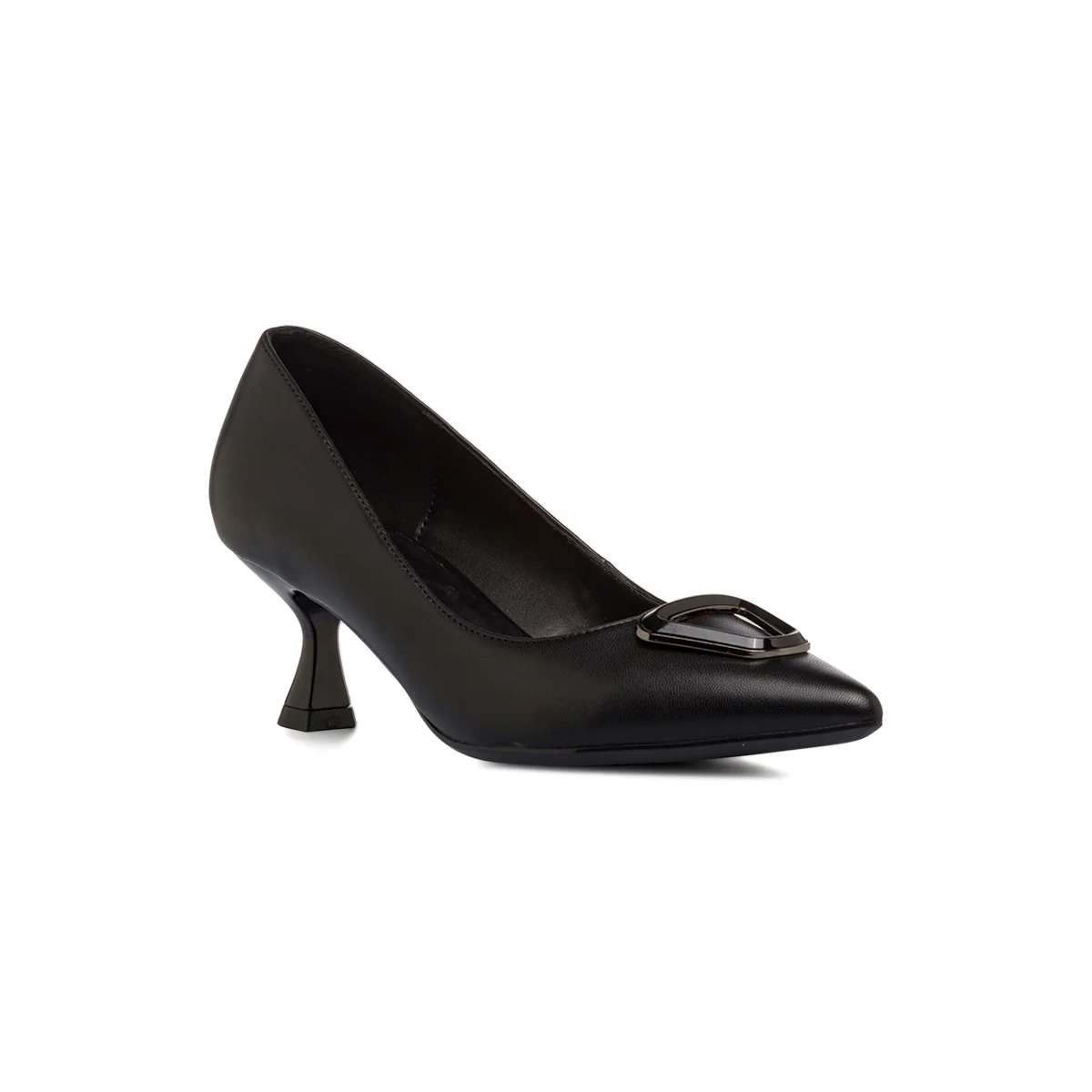 Décolleté nere Donna con tacco 5,5 cm e inserto geometrico Lora ferres - Image 5