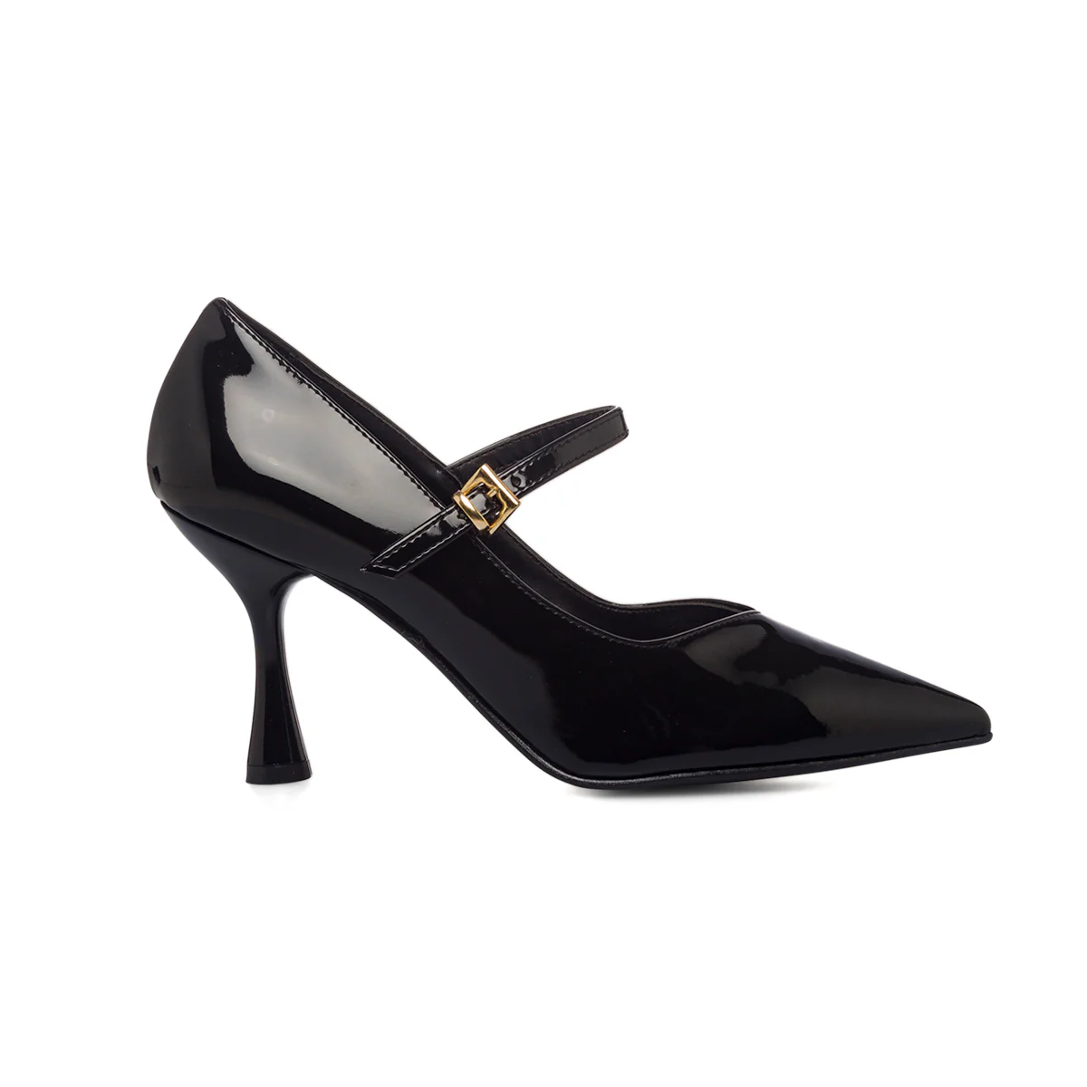 Décolleté Mary Jane nere effetto vernice con tacco 9 cm Lora Ferres - Image 11