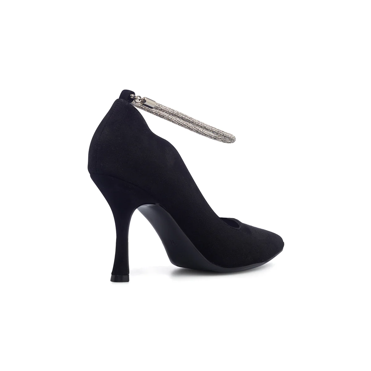 Décolleté nere scamosciate con cinturino gioiello e tacco 9 cm Lora Ferres - Image 3