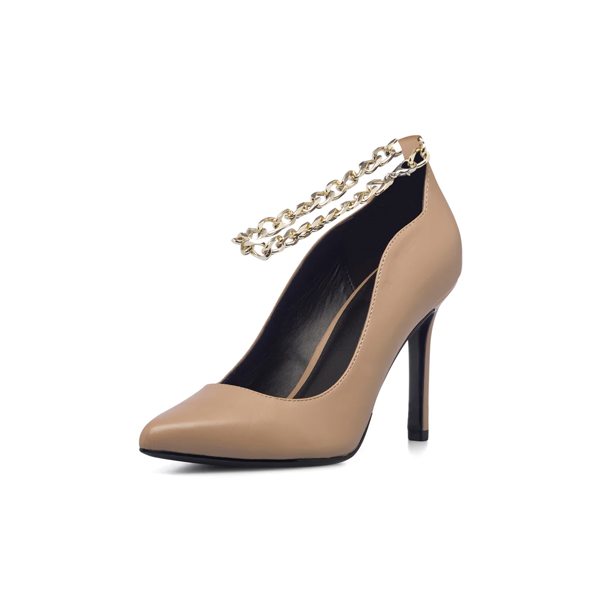 Décolleté nude con catena e tacco a stiletto 9 cm Lora Ferres - Image 2
