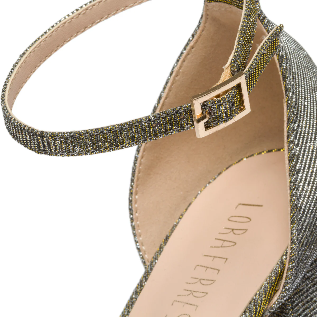 Décolleté oro e argento cangiante effetto glitterato Lora Ferres - Image 6