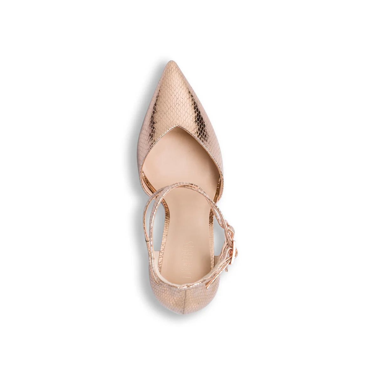Décolleté oro rosa effetto laminato con tacco a stiletto 10 cm Lora Ferres - Image 8