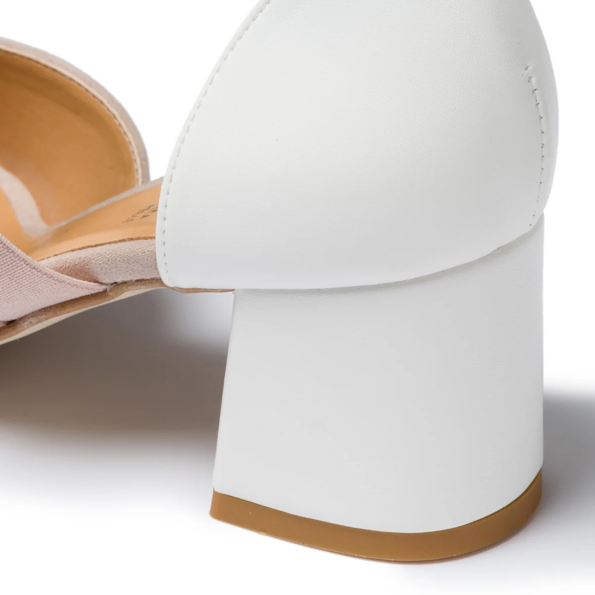 Décolleté rosa e bianche in microfibra con tacco 5 cm Lora Ferres - Image 7