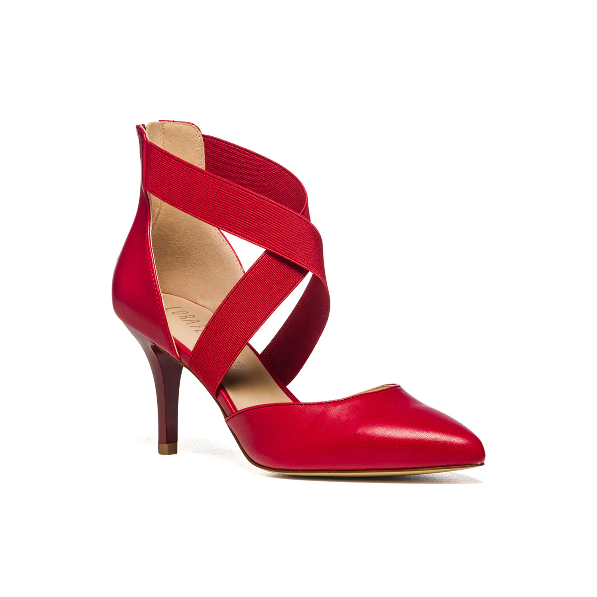 Décolleté rosse con fasce elastiche e tacco 7 cm Lora Ferres - Image 2
