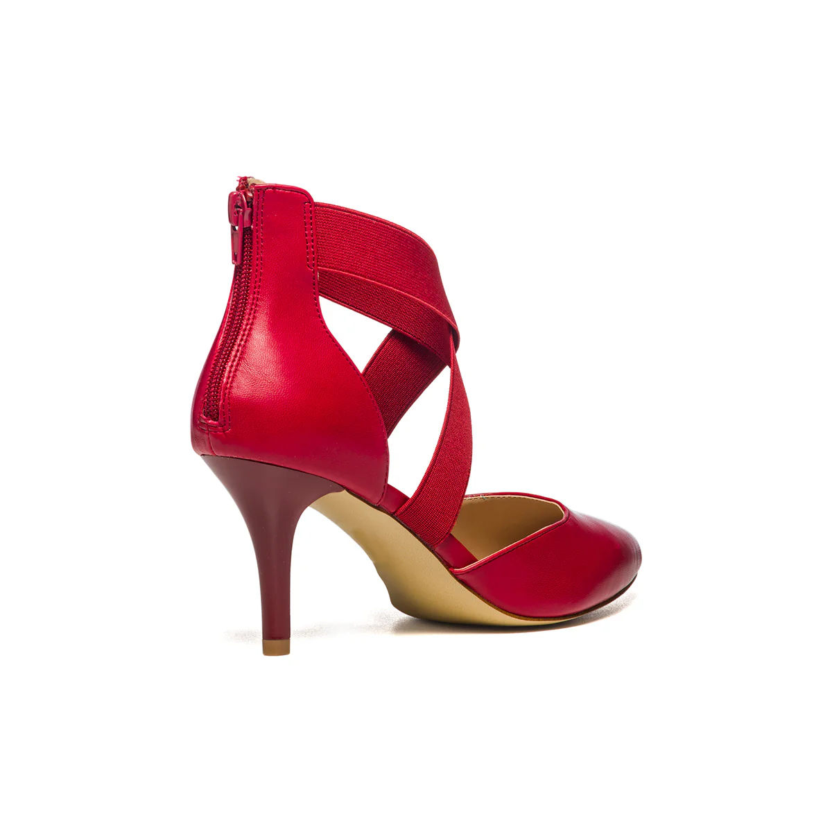 Décolleté rosse con fasce elastiche e tacco 7 cm Lora Ferres - Image 3