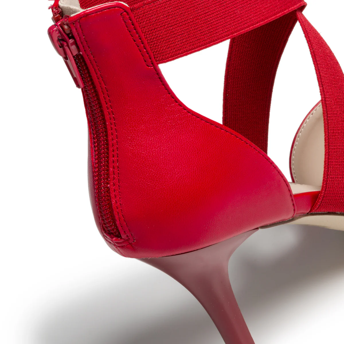 Décolleté rosse con fasce elastiche e tacco 7 cm Lora Ferres - Image 7