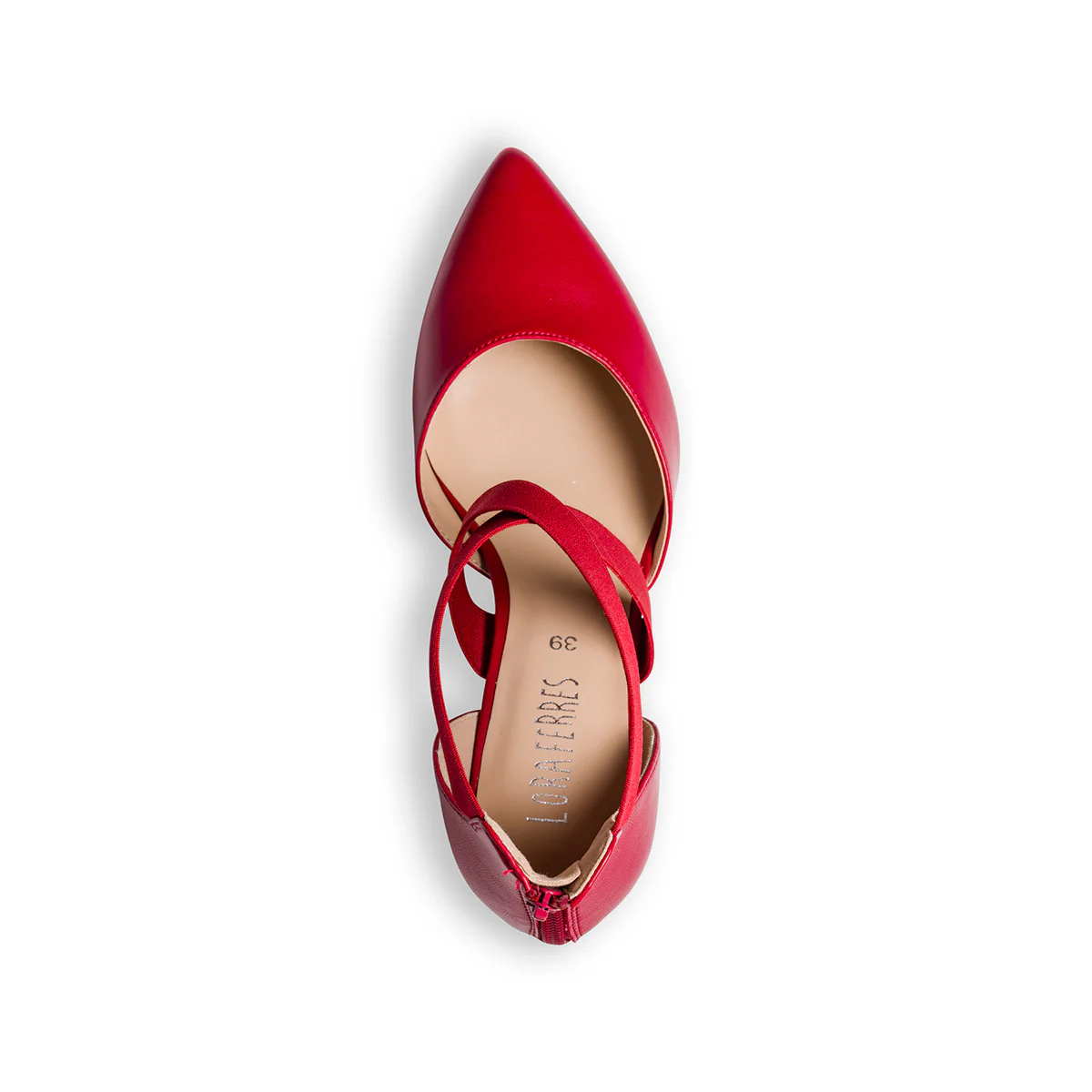 Décolleté rosse con fasce elastiche e tacco 7 cm Lora Ferres - Image 8