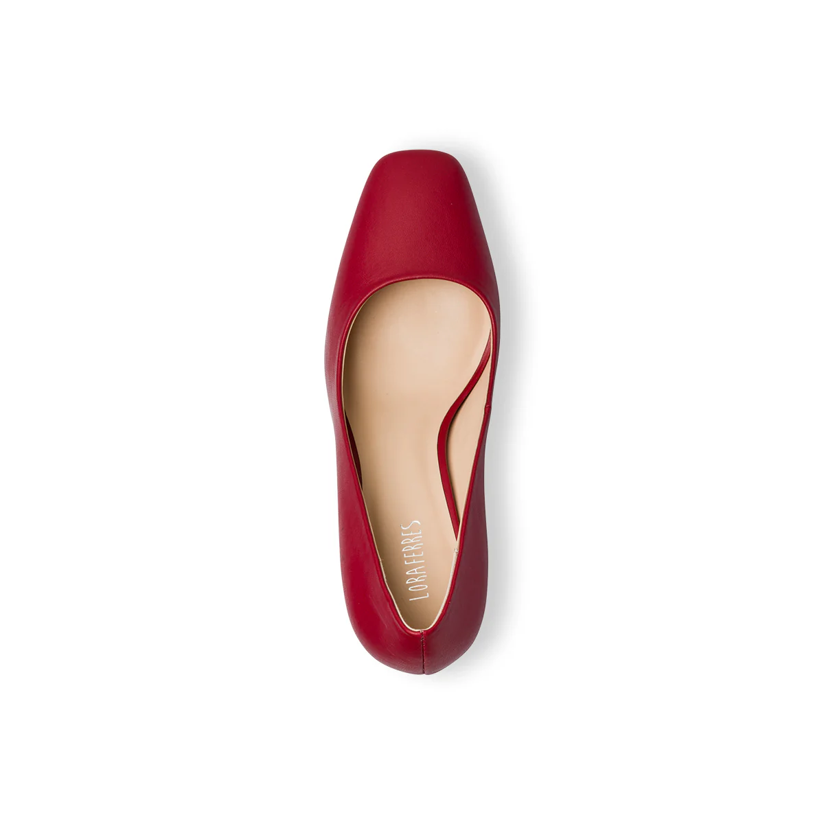 Décolleté rosse con punta squadrata e tacco 7 cm Lora Ferres - Image 7