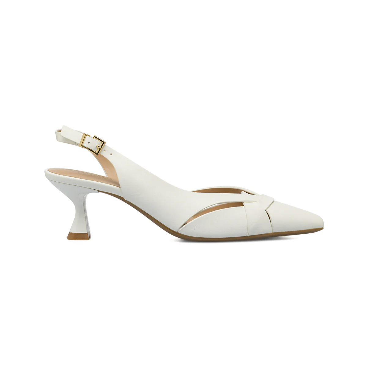 Décolleté slingabck da donna bianche con tacco 6,5 cm Lora Ferres
