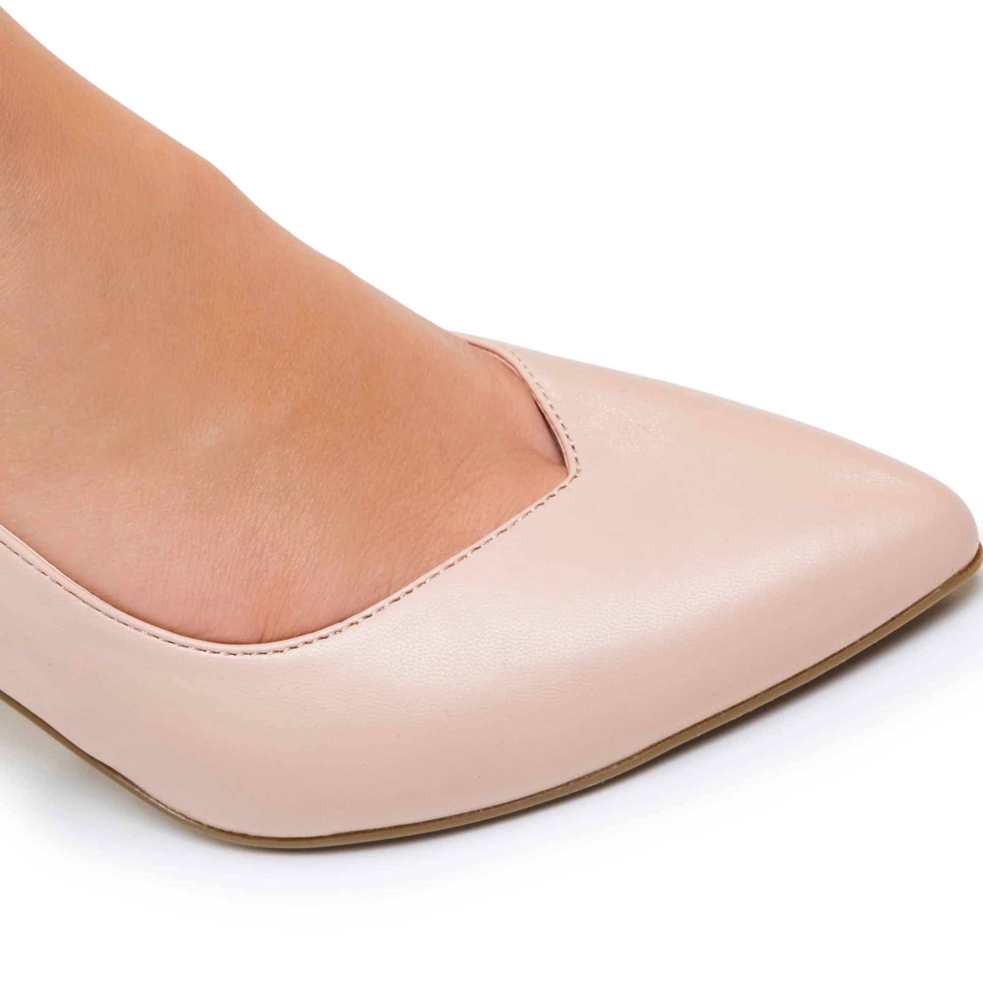 Décolleté slingback alla schiava beige con laccetti alla caviglia e tacco 7 cm Lora Ferres - Image 3
