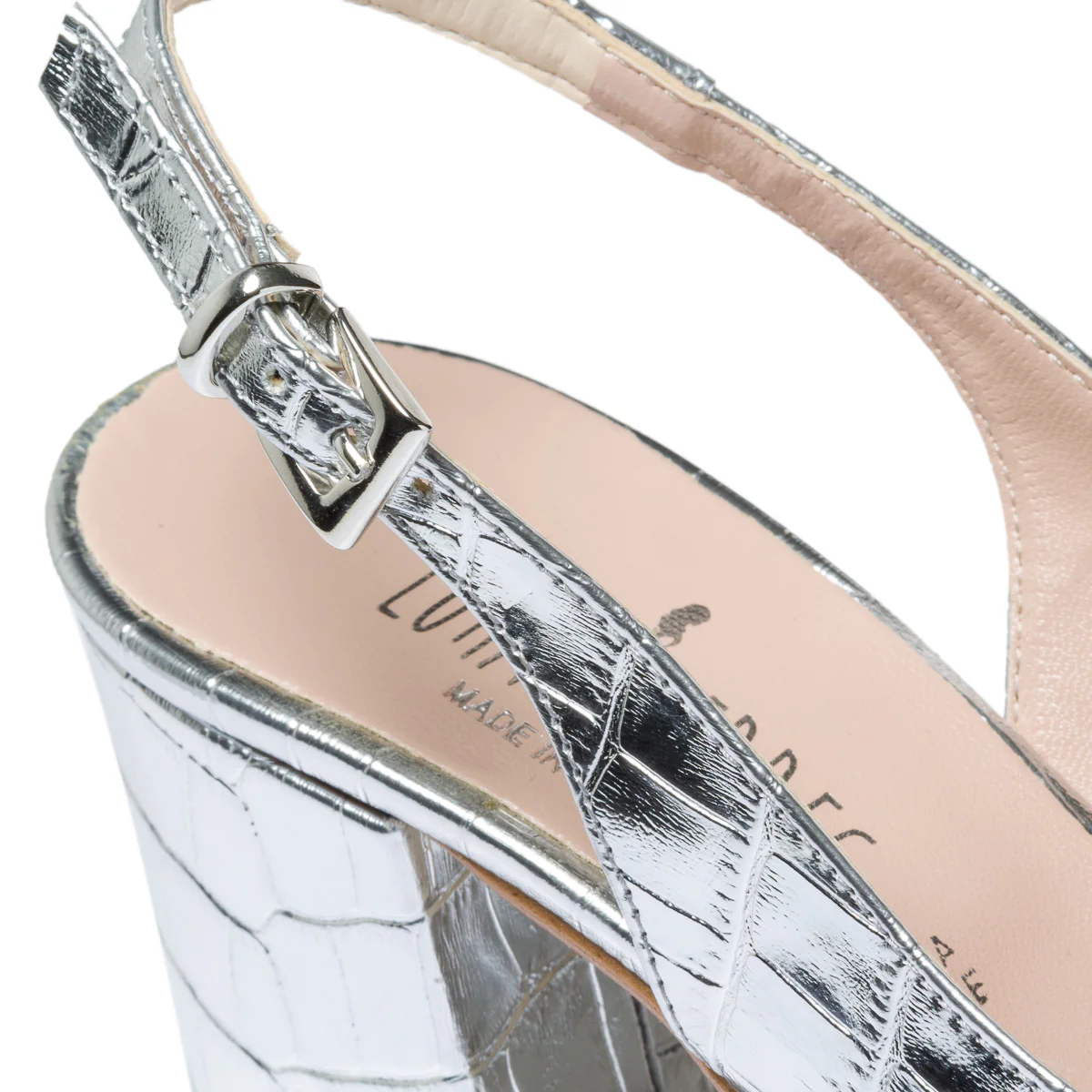 Décolleté slingback argento con stampa cocco Lora Ferres - Image 6