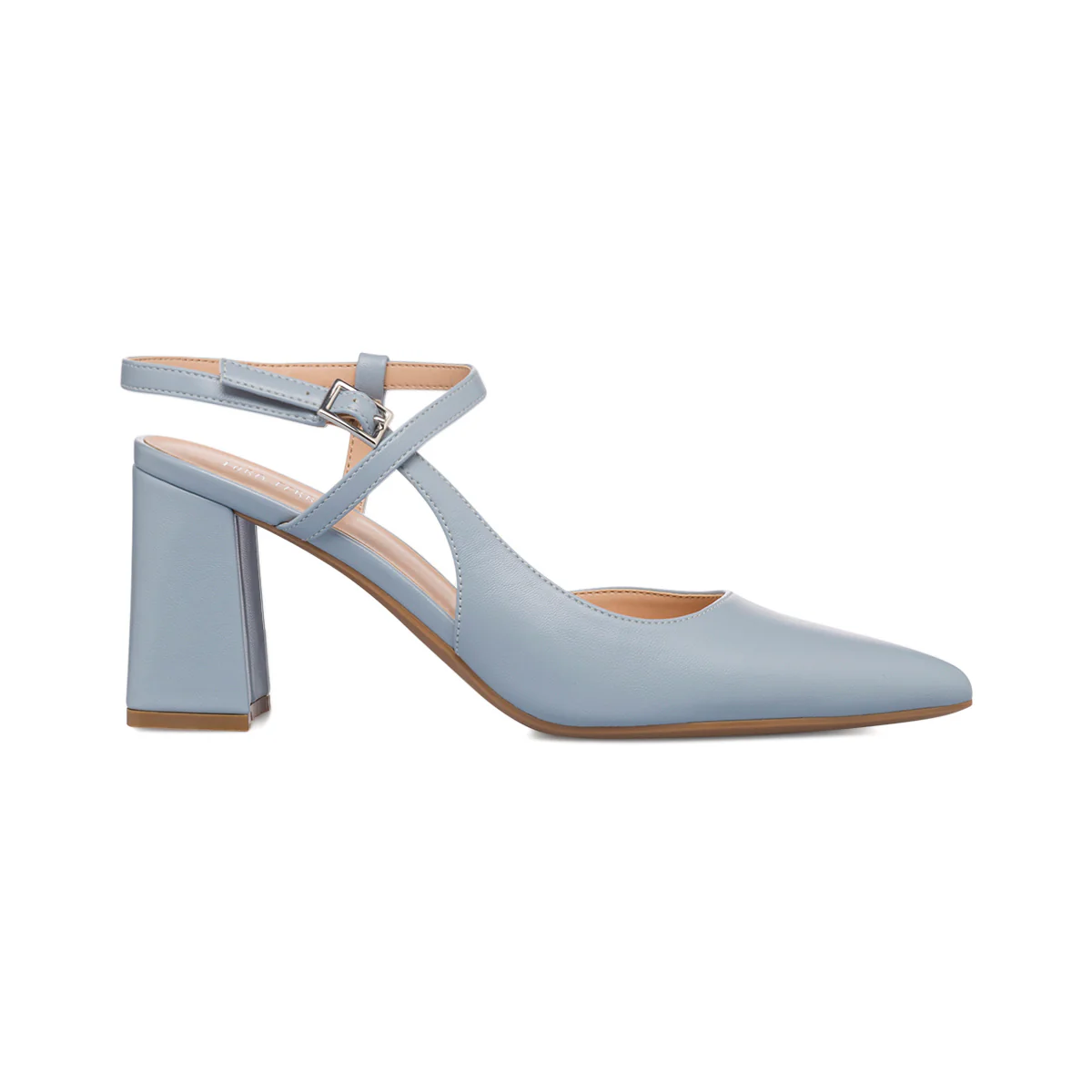 Décolleté slingback azzurre con tacco a blocco 7 cm Lora Ferres - Image 4