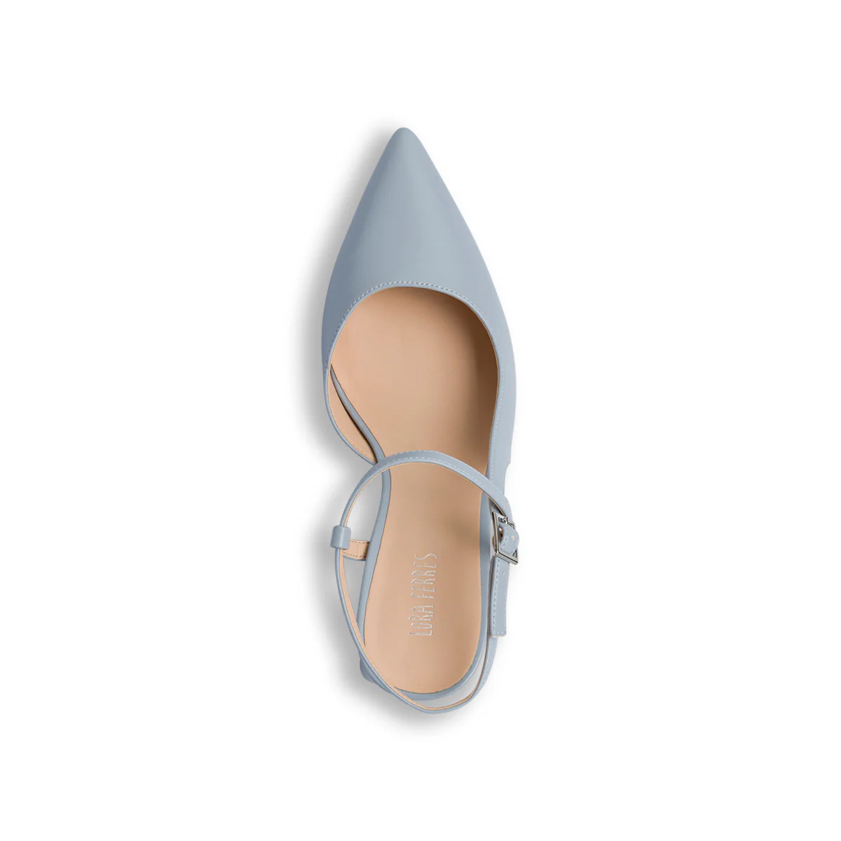 Décolleté slingback azzurre con tacco a blocco 7 cm Lora Ferres - Image 7