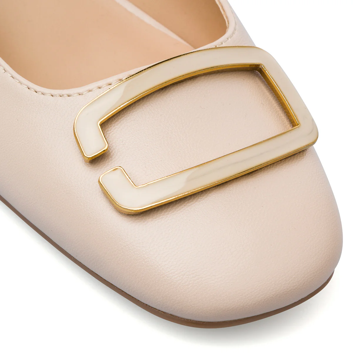 Décolleté slingback beige da Donna con fibbia e tacco blocco 5,5 cm Swish Jeans - Image 4