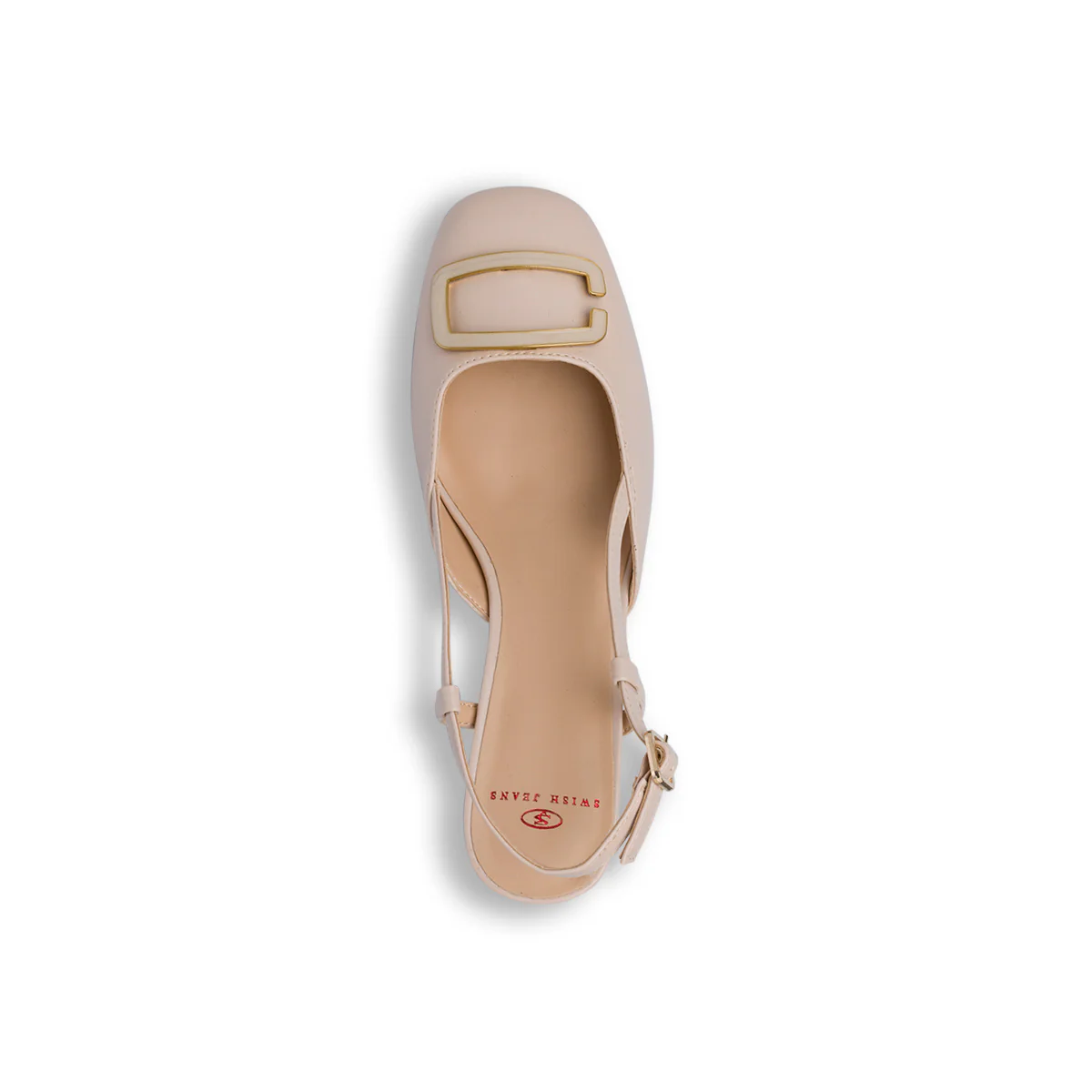 Décolleté slingback beige da Donna con fibbia e tacco blocco 5,5 cm Swish Jeans - Image 5