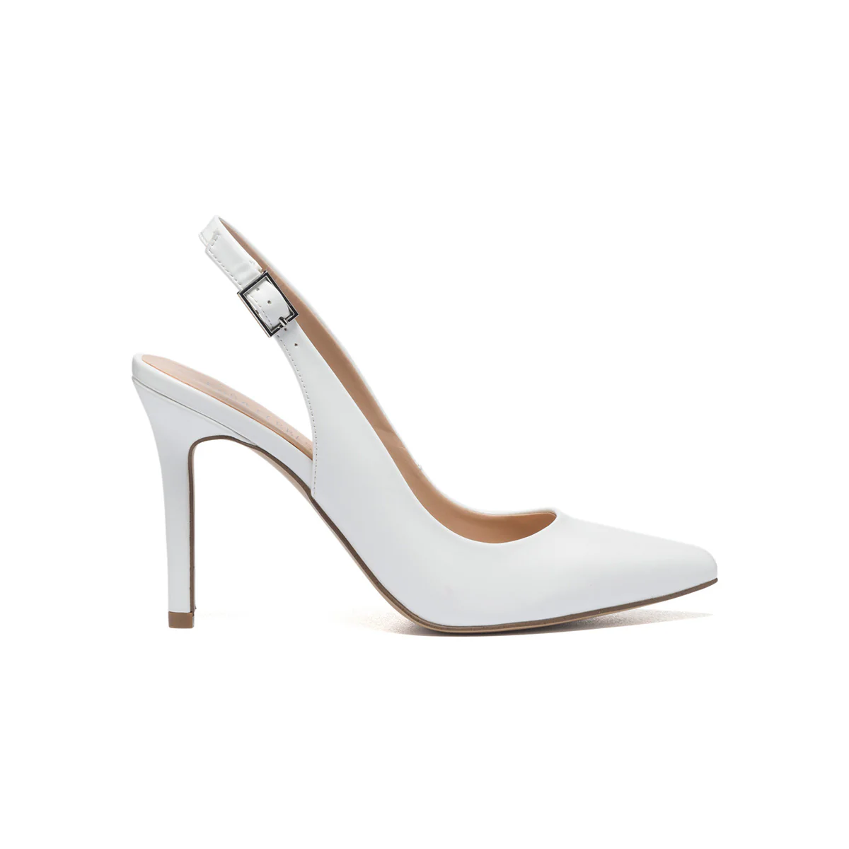 Décolleté slingback bianche con tacco 9 cm Lora Ferres