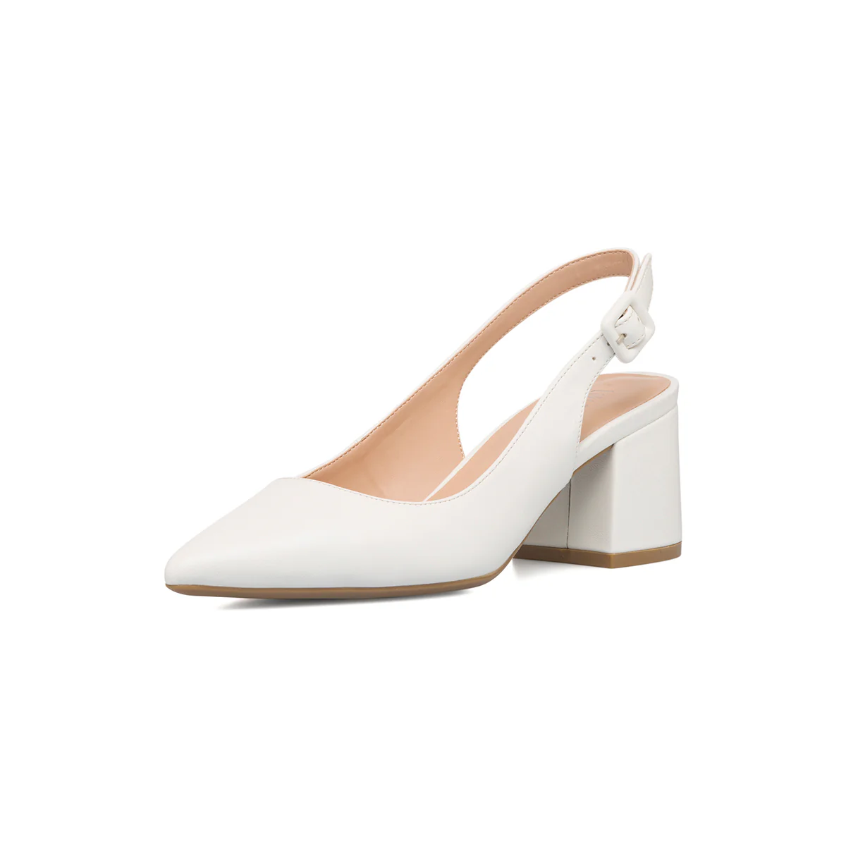Décolleté slingback bianche con tacco a blocco 6 cm Lora Ferres - Image 2