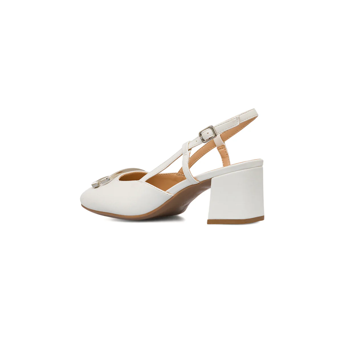 Décolleté slingback bianche da Donna con fibbia e tacco blocco 5,5 cm Swish Jeans - Image 6
