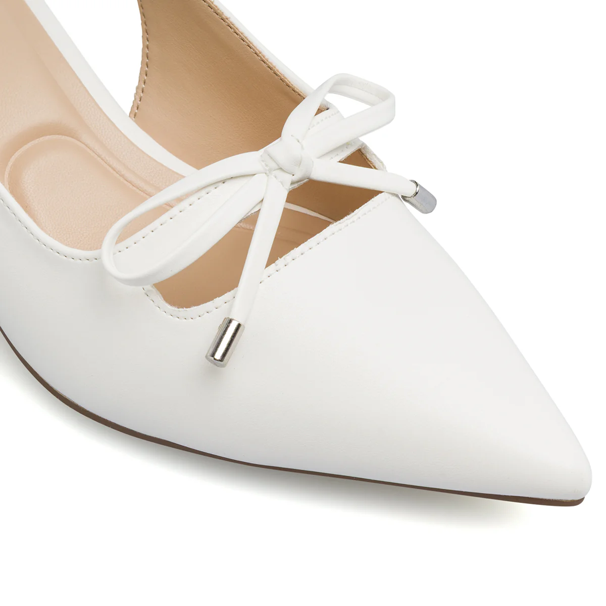 Décolleté slingback bianche da Donna con tacco 6,5 cm Lora Ferres - Image 5