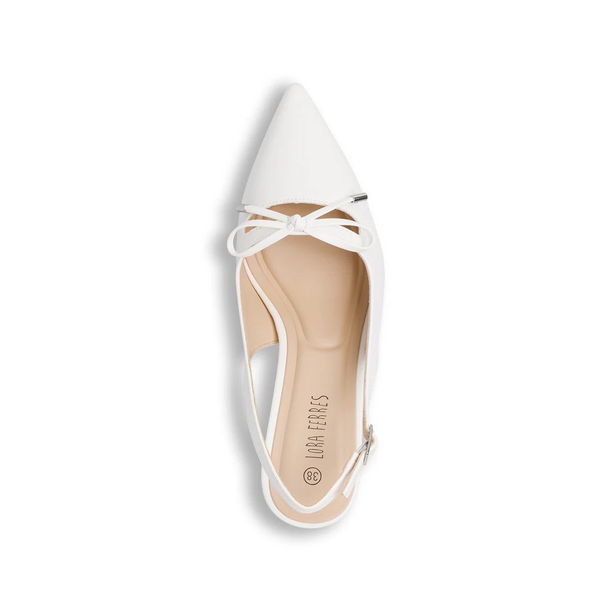Décolleté slingback bianche da Donna con tacco 6,5 cm Lora Ferres - Image 6