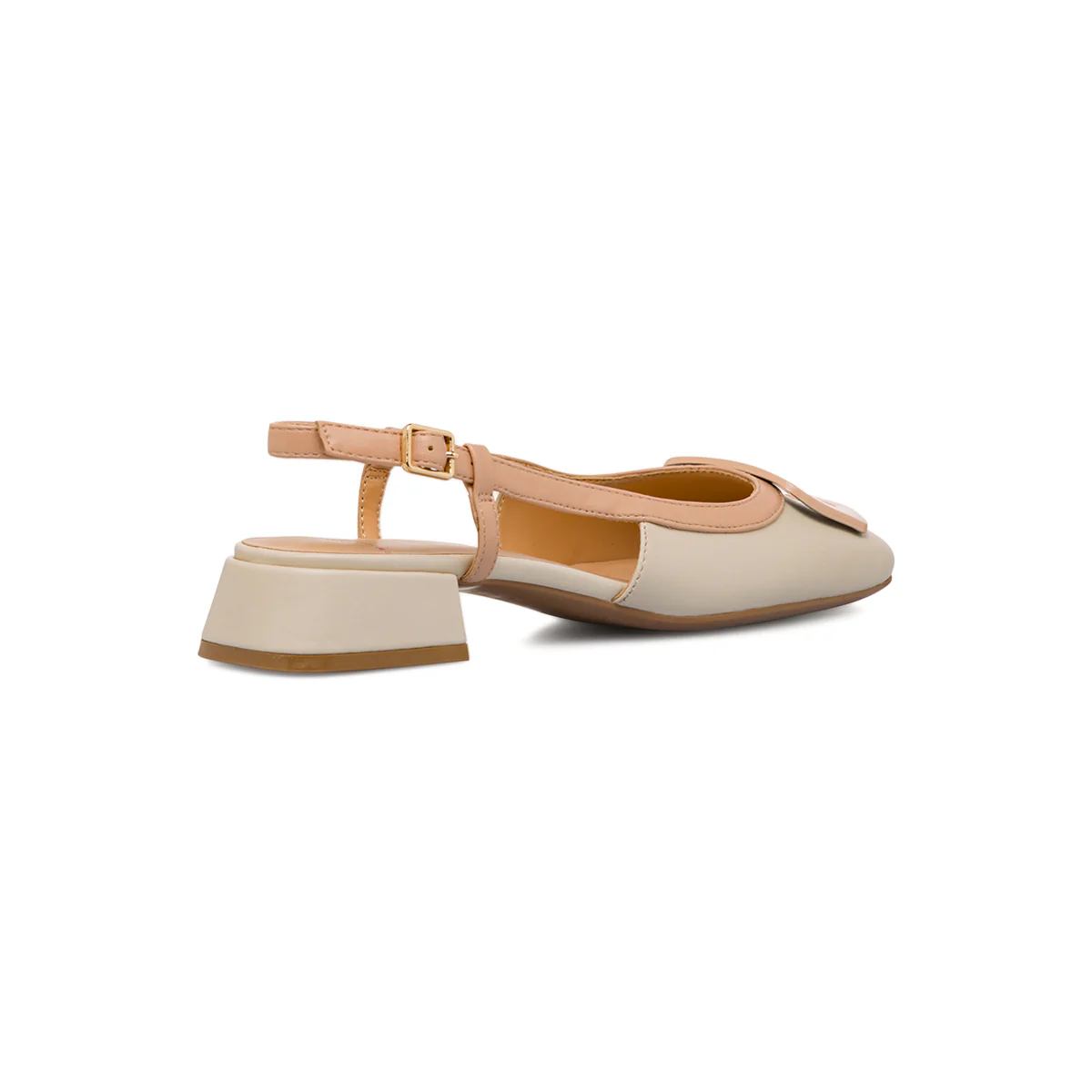Décolleté slingback biancho off white da Donna con fibbia in contrasto e tacco 3 cm Swish Jeans - Image 3