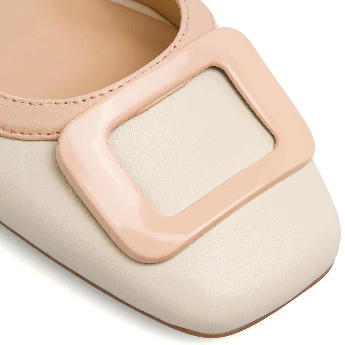 Décolleté slingback biancho off white da Donna con fibbia in contrasto e tacco 3 cm Swish Jeans - Image 4