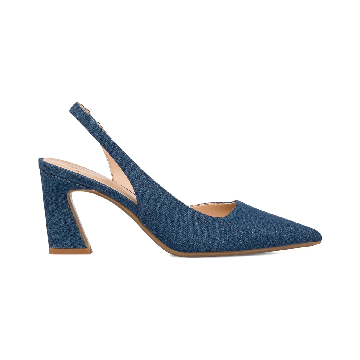 Décolleté slingback blu effetto jeans con tacco a campana 7 cm Swish Jeans - Image 4