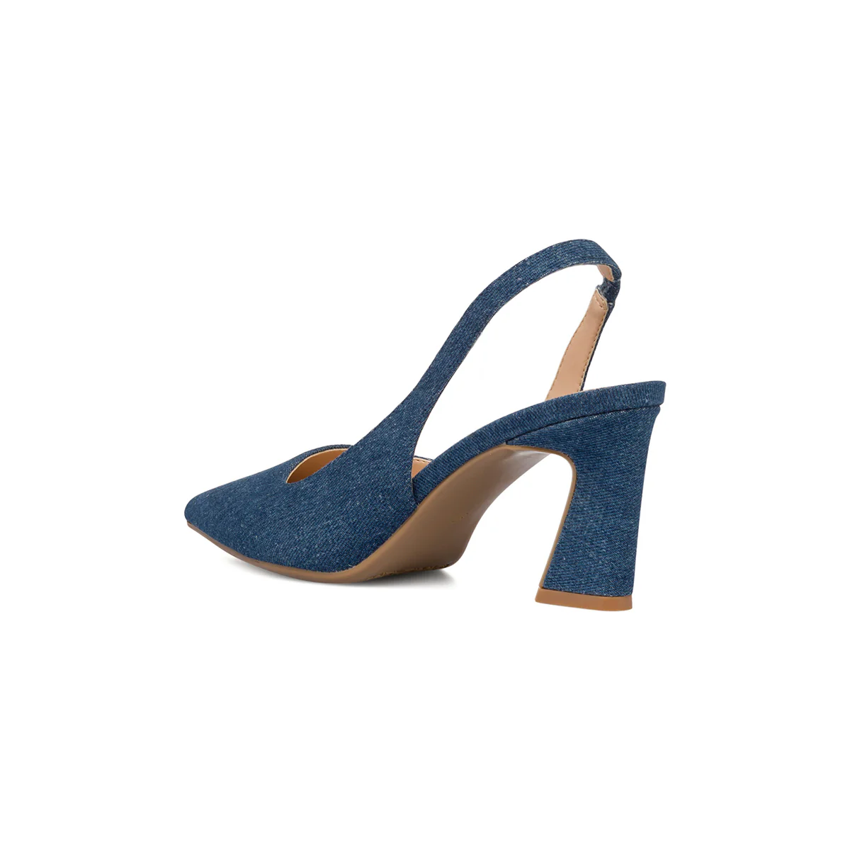 Décolleté slingback blu effetto jeans con tacco a campana 7 cm Swish Jeans - Image 6