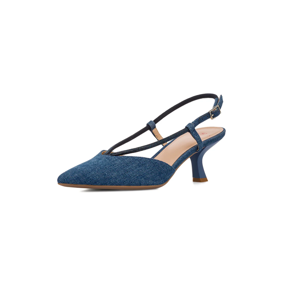 Décolleté slingback con tacco 6 cm blu da Donna effetto Jeans con cinturino Swish Jeans - Image 5