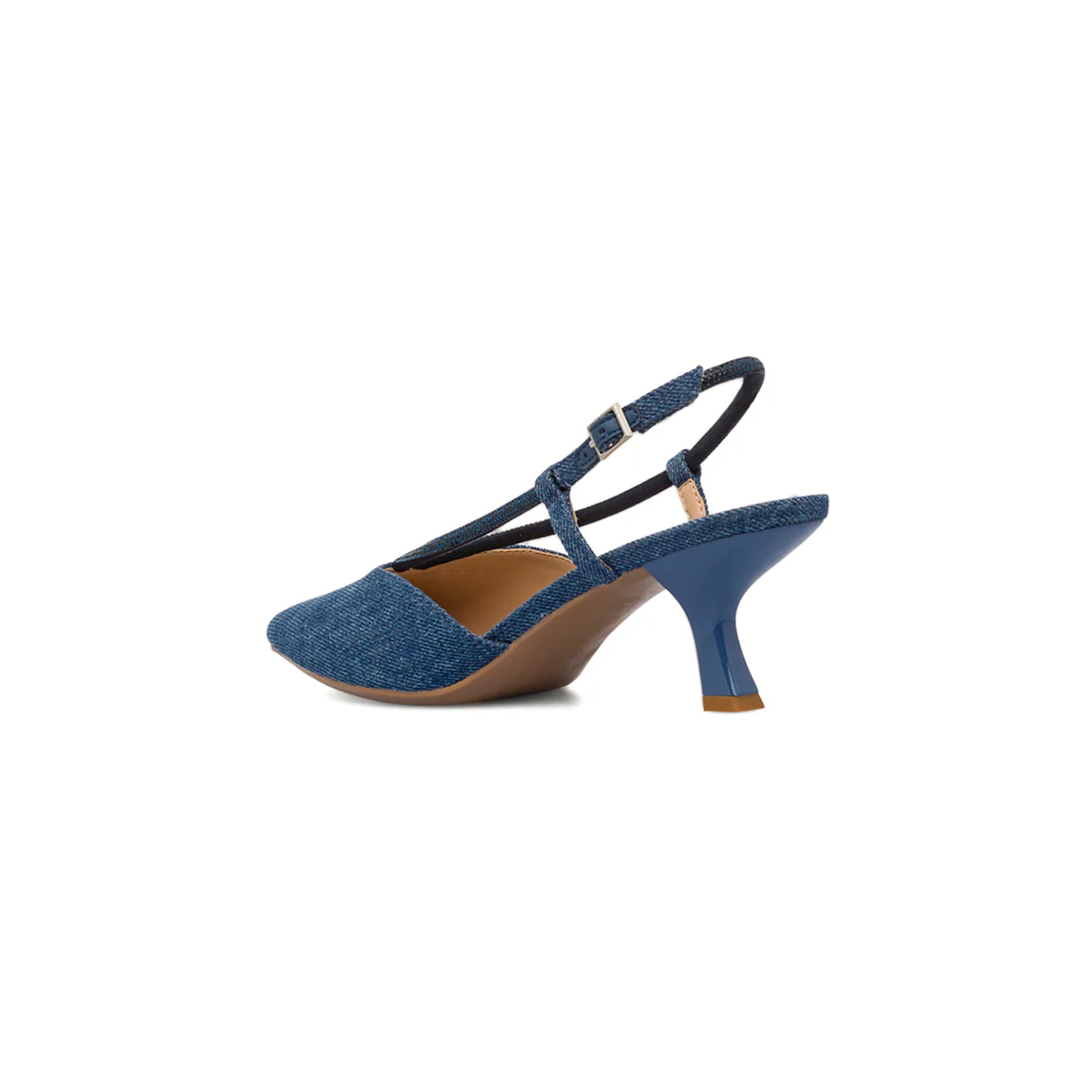 Décolleté slingback con tacco 6 cm blu da Donna effetto Jeans con cinturino Swish Jeans - Image 6