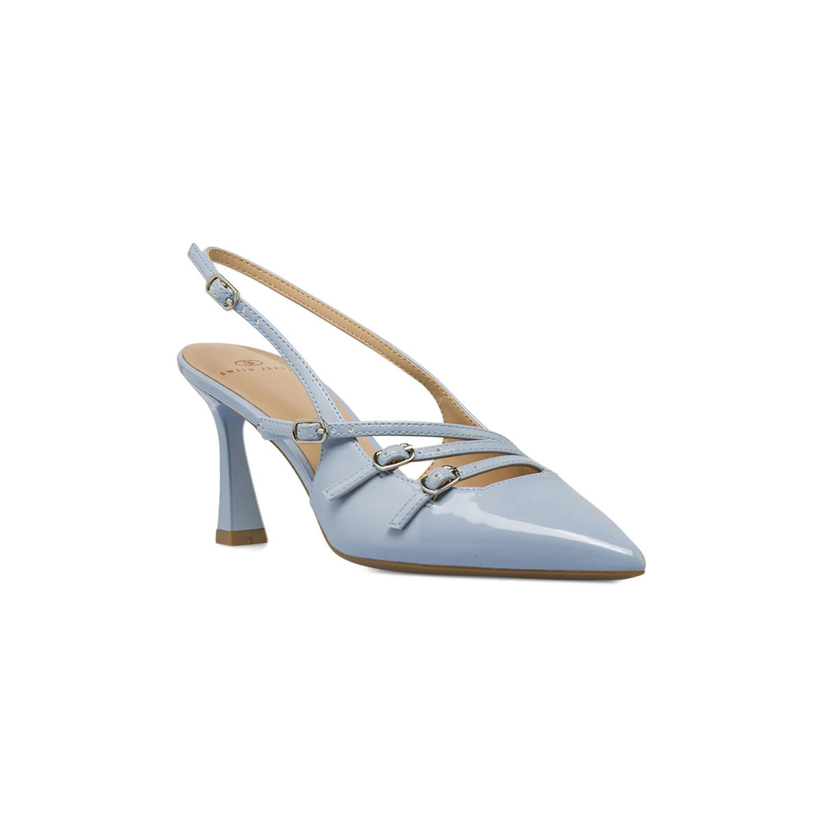 Décolleté slingback da donna azzurro lucido con tacco 8 cm Swish Jeans - Image 2