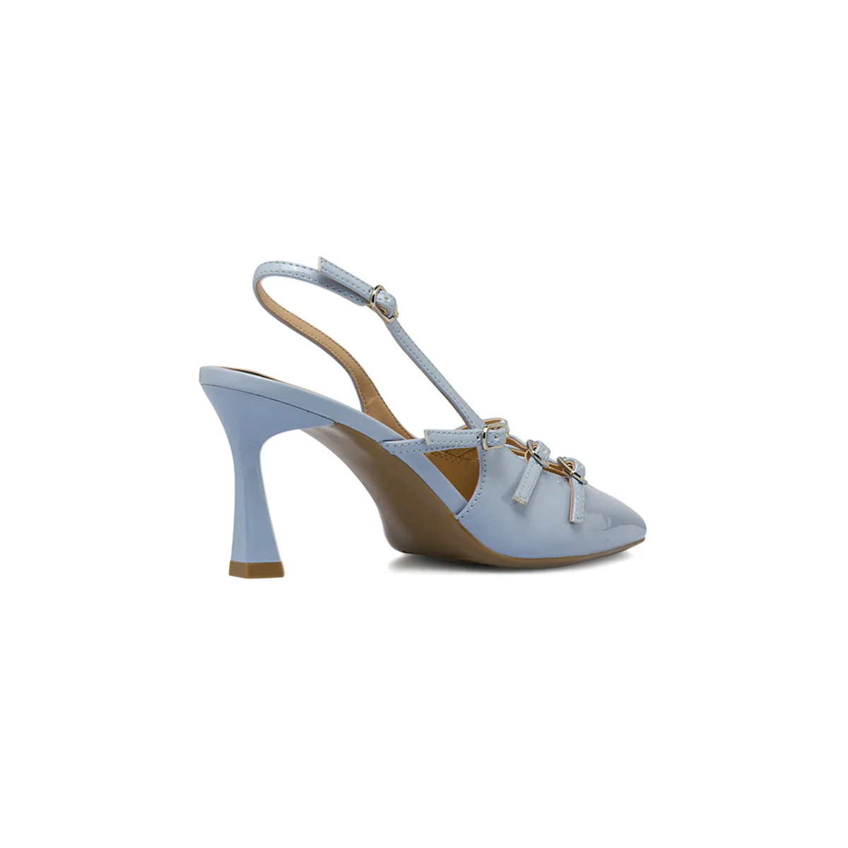 Décolleté slingback da donna azzurro lucido con tacco 8 cm Swish Jeans - Image 3