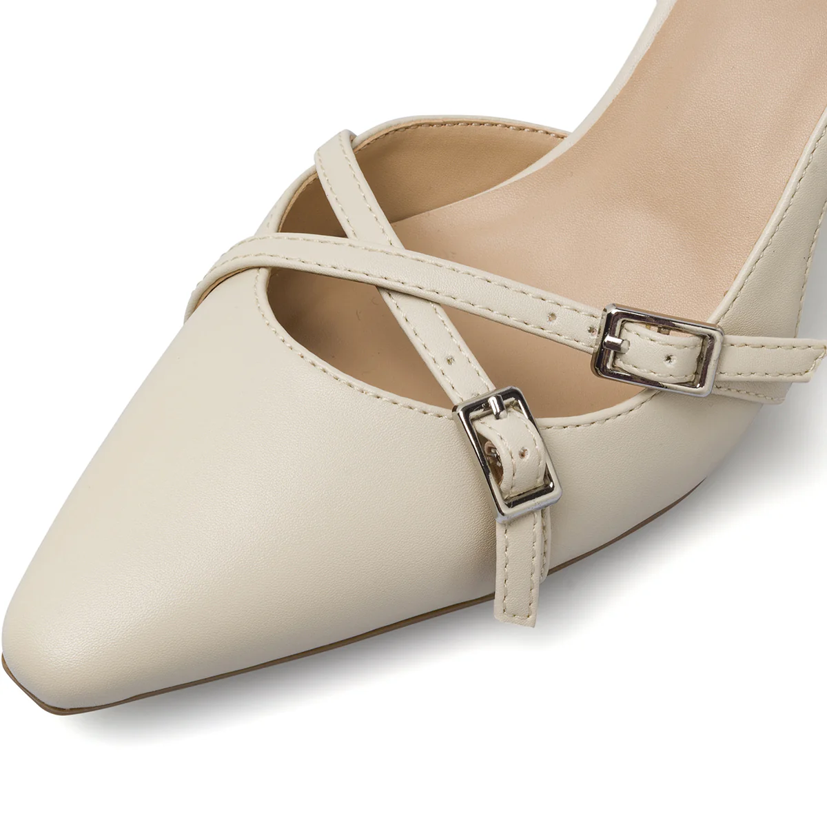 Décolleté Slingback da donna bianche con tacco rocchetto 7,5 cm Swish Jeans - Image 5