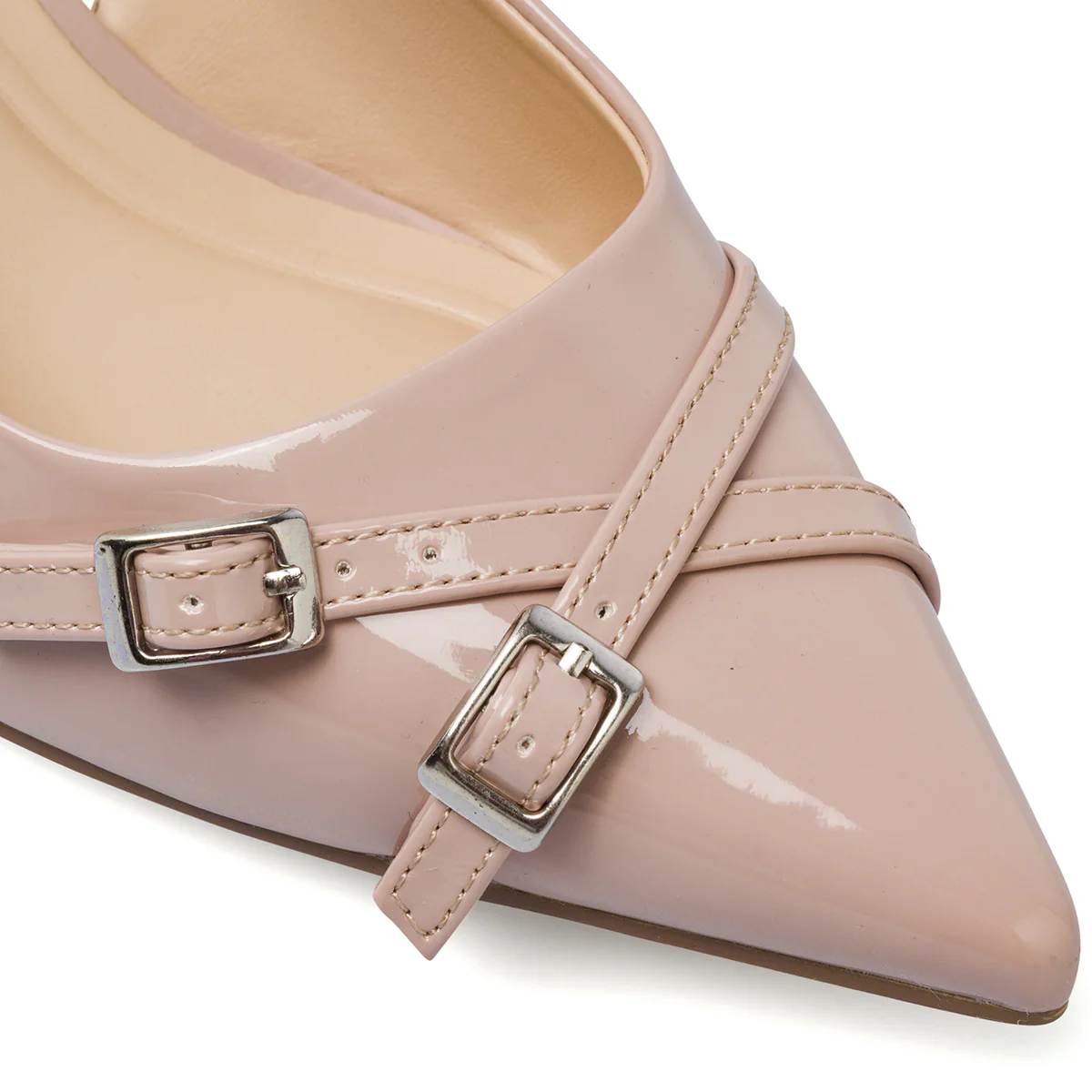 Décolleté Slingback da donna in vernice con fibbie Lora Ferres - Image 5