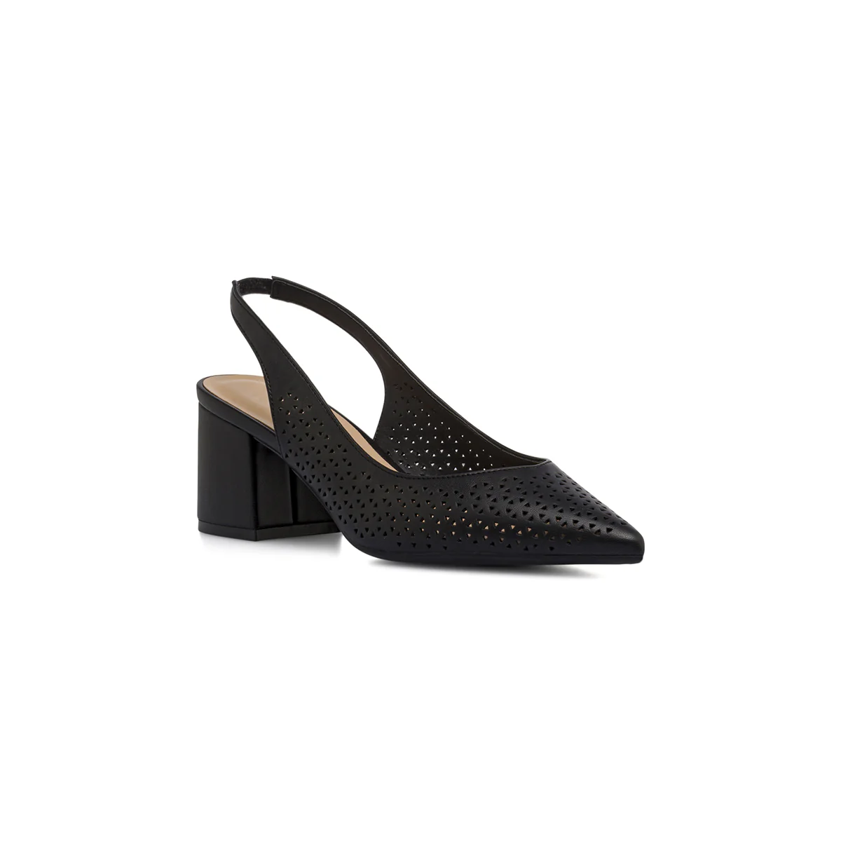 Décolleté slingback da donna nere traforate con tacco 6 cm Lora Ferres - Image 2