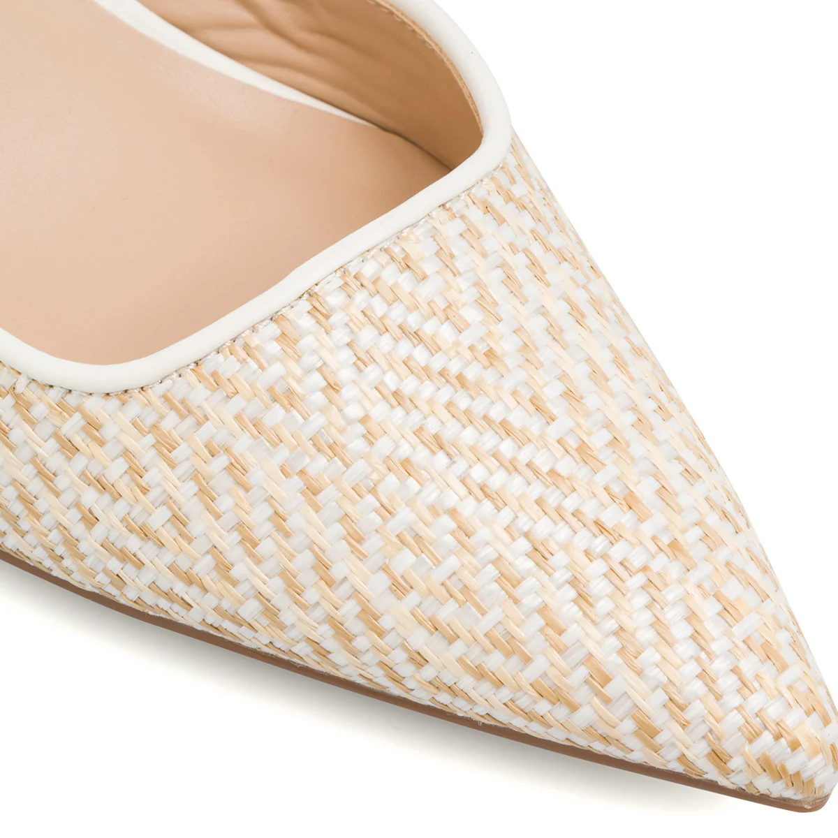 Décolleté slingback effetto rafia bianche da Donna con tacco 7,5 cm Swish Jeans - Image 5
