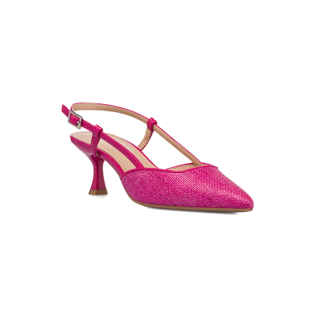 Décolleté slingback fucsia con dettagli in rafia e tacco 5 cm Swish Jeans - Image 5