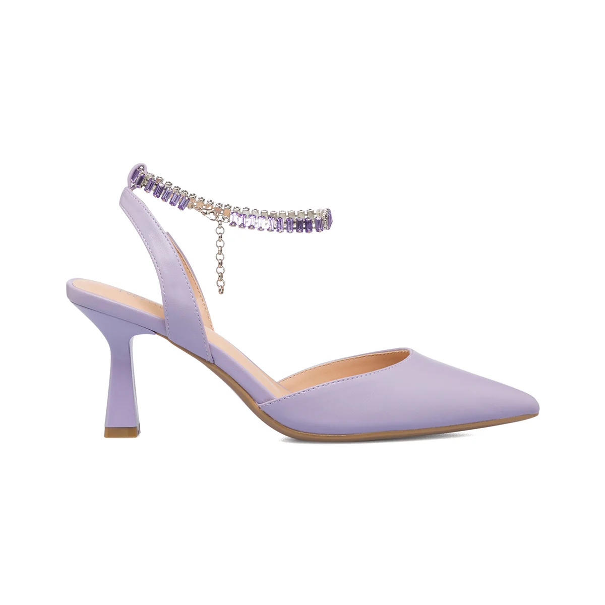 Décolleté slingback lilla con catenina Lora Ferres - Image 4
