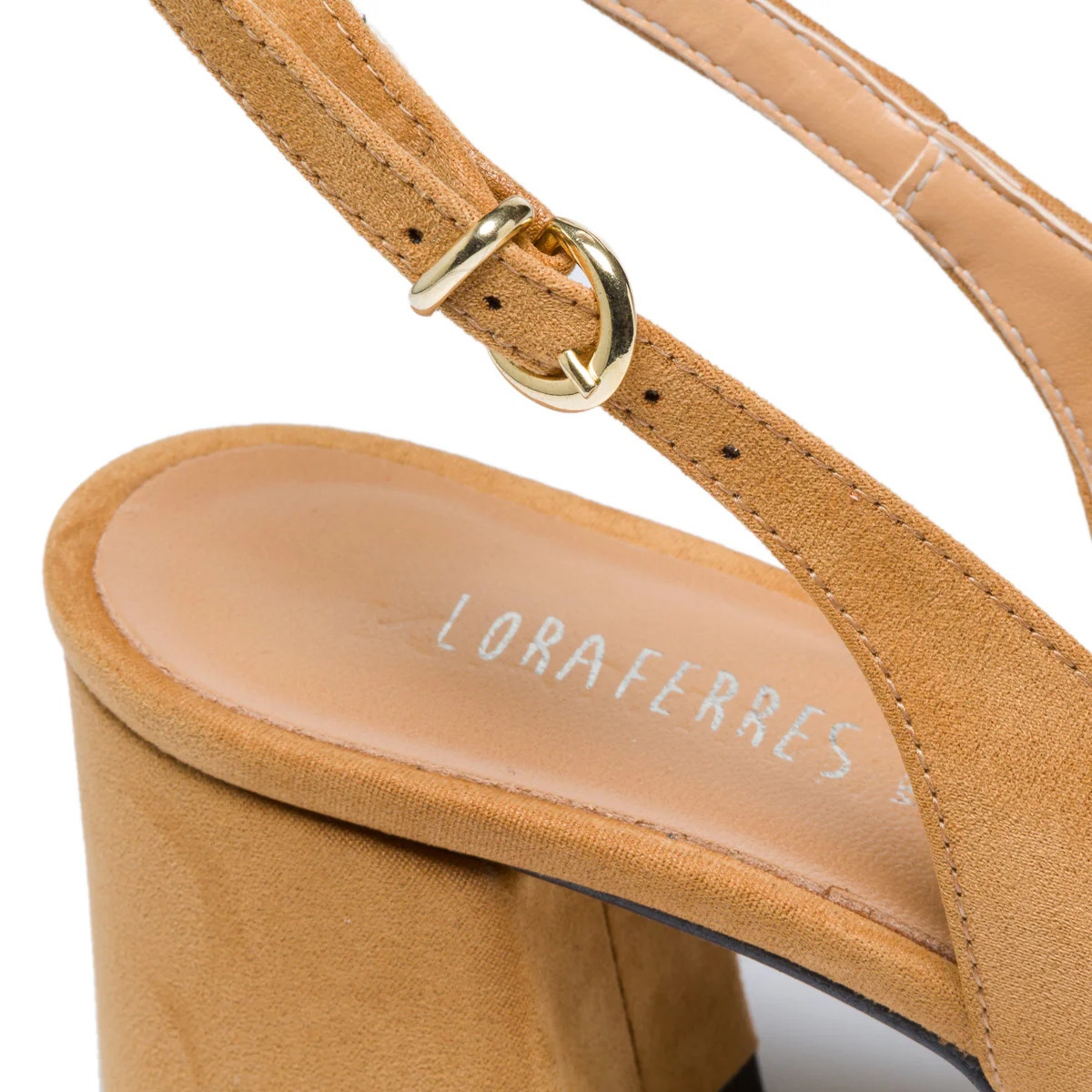Décolleté slingback marroni e nere in suede con tacco 5 cm Lora Ferres - Image 6
