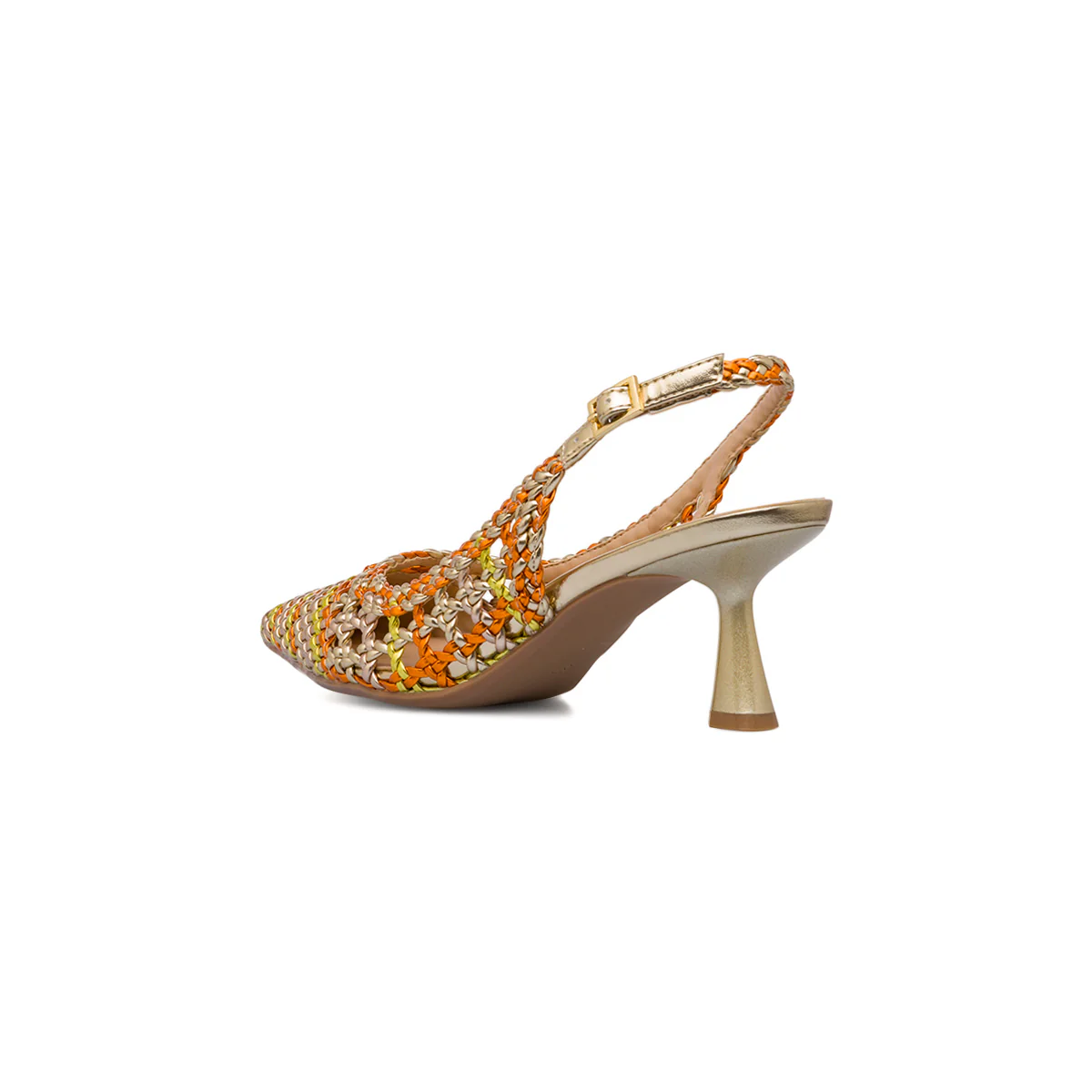 Décolleté slingback multicolore da Donna con tacco 6,5 cm e motivo intreccio gioiello Swish Jeans - Image 6