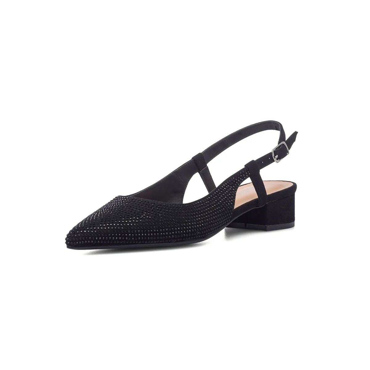 Décolleté slingback nere con applicazione di strass Lora Ferres - Image 10