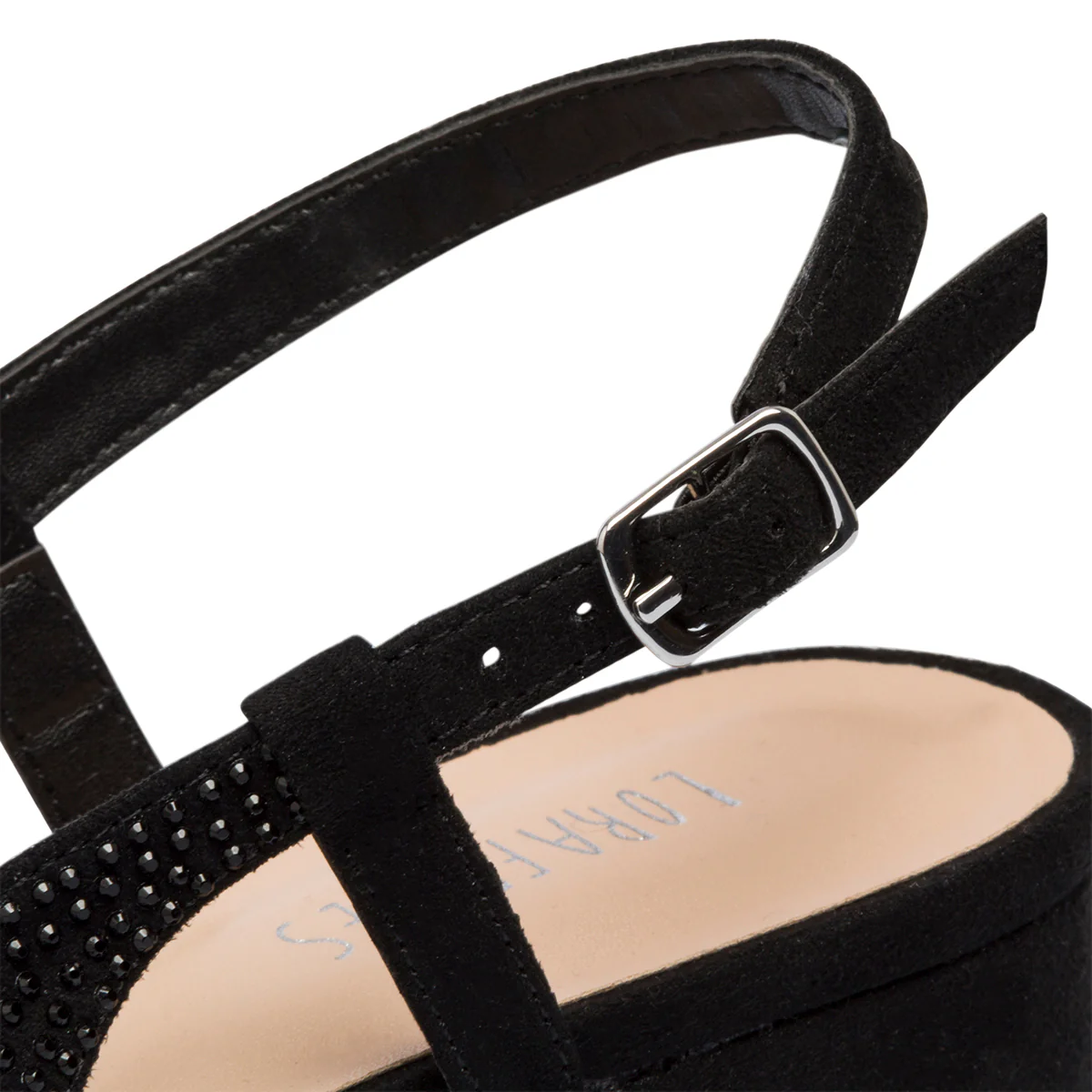 Décolleté slingback nere con applicazione di strass Lora Ferres - Image 13